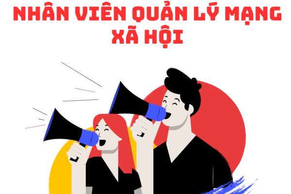 Bài đăng Instagram Tuyển dụng Thông báo Minh họa Đỏ vàng xanh